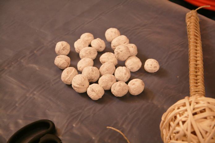 The paint dries on the nuts