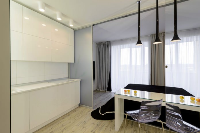 kitchen and bedroom in one room