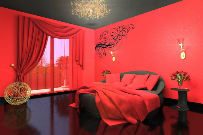 Bedroom in red