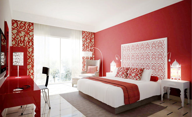 Photo of the red bedroom