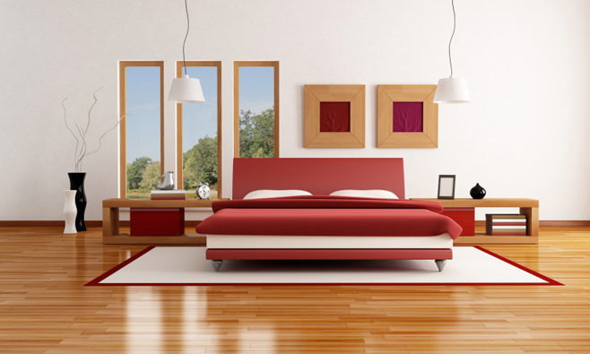 Bedroom in red