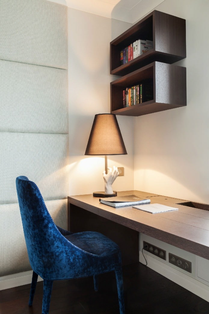 bedroom design 13 sq. m. with a working area bedroom design 13 sq. m. with a working area