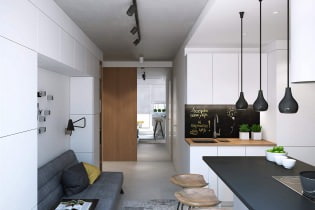 Modern design of a one-room apartment of 43 sq. m. from the Geometrium studio