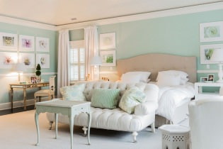 Bedroom interior decoration in pastel colors