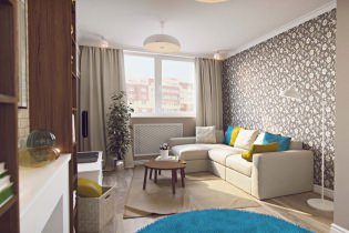 Design project for a one-room apartment of 43 sq. m. from studio Guinea