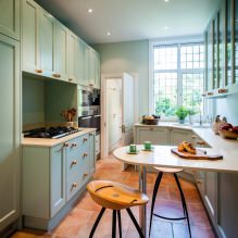 Design of a small kitchen with a bar counter-6