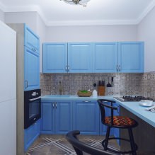 Design of a small kitchen with a bar counter-5