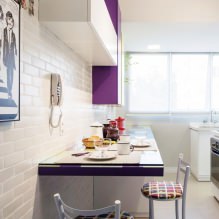 Design of a small kitchen with a bar counter-7