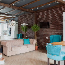 Mirror tiles in the interior: design features, photo-1