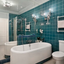 Mirror tiles in the interior: design features, photo-5