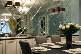 Mirror tiles in the interior: design features, photos