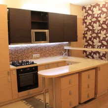 Corner kitchen design with a bar counter-3