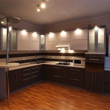 Corner kitchen design with a bar counter-2