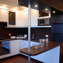 Corner kitchen design with a bar counter-10