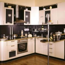 Corner kitchen design with a bar counter-0