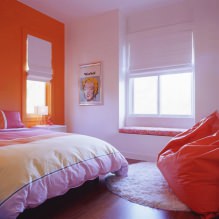 Bedroom design in orange tones: design features, combinations, photo-1
