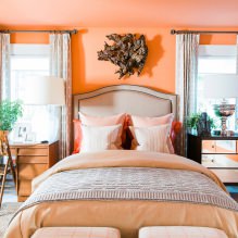 Bedroom design in orange tones: design features, combinations, photo-15