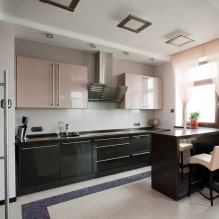 Kitchen design with a bar counter: 60 modern photos in the interior -14