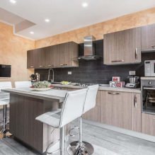 Kitchen design with a bar counter: 60 modern photos in the interior -1