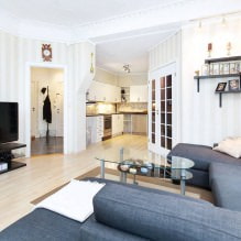 White and black and white wallpapers in the living room: 55 photos in the interior-8