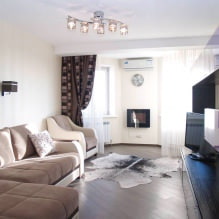 White and black-and-white wallpapers in the living room: 55 photos in the interior-4