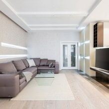 White and black-and-white wallpapers in the living room: 55 photos in the interior-5