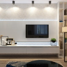 White and black-and-white wallpapers in the living room: 55 photos in the interior-6