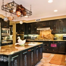 Black set in the interior in the kitchen: design, choice of wallpaper, 90 photos-26