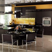 Black set in the interior in the kitchen: design, choice of wallpaper, 90 photos-11