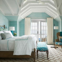 Design with blue wallpaper: pros and cons, combination, selection of curtains, 80+ photos-7