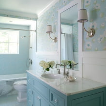 Design with blue wallpaper: pros and cons, combination, selection of curtains, 80+ photos-5