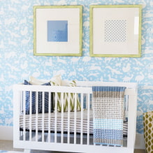 Design with blue wallpaper: pros and cons, combination, selection of curtains, 80+ photos-12