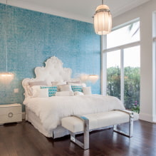 Design with blue wallpaper: pros and cons, combination, selection of curtains, 80+ photo-0