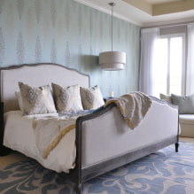 Design with blue wallpaper: pros and cons, combination, selection of curtains, 80+ photos-4