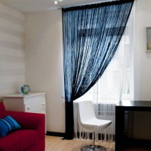 Filament curtains in the interior: features, types, overview of rooms, 65 photos-10
