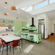 Green kitchen set: features of choice, combination, 60 photos-11