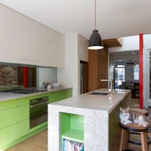 Green kitchen set: features of choice, combination, 60 photo-0