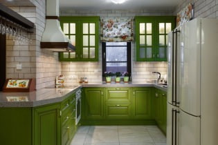 Green kitchen set: features of choice, combinations, 60 photos