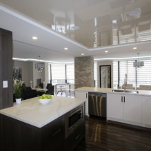 Glossy stretch ceilings: photo, design, views, color selection, room-by-room overview-12