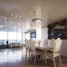 Glossy stretch ceilings: photo, design, views, color selection, room-by-room overview-9