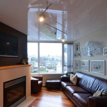 Glossy stretch ceilings: photo, design, views, color selection, overview of rooms-17