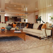 Glossy stretch ceilings: photo, design, views, color selection, room-by-room overview-0