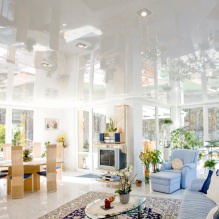 Glossy stretch ceilings: photo, design, views, color selection, room-by-room overview-35