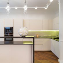 Kitchen interior with a dark countertop: features, materials, combinations, 75 photos-24