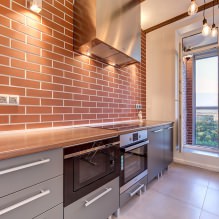 Kitchen interior with a dark countertop: features, materials, combinations, 75 photos-2