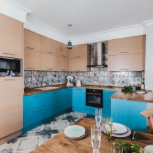 Kitchen interior with a dark countertop: features, materials, combinations, 75 photos-18