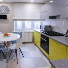 Kitchen interior with a dark countertop: features, materials, combinations, 75 photos-14