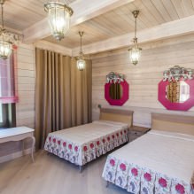 Curtains in a wooden house: design features, types, 80 photos-5