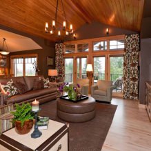 Curtains in a wooden house: design features, types, 80 photos-15