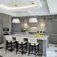 Gray kitchen set: design, choice of shape, material, style (65 photos) -10